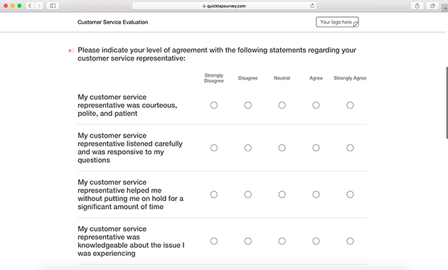 customer service evaluation assignment