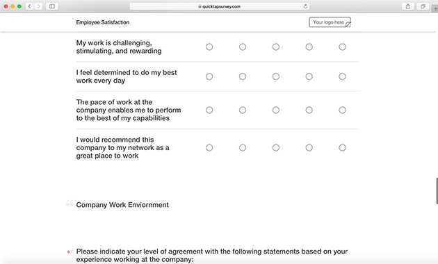 Employee Satisfaction Survey Template & Questions | QuickTapSurvey