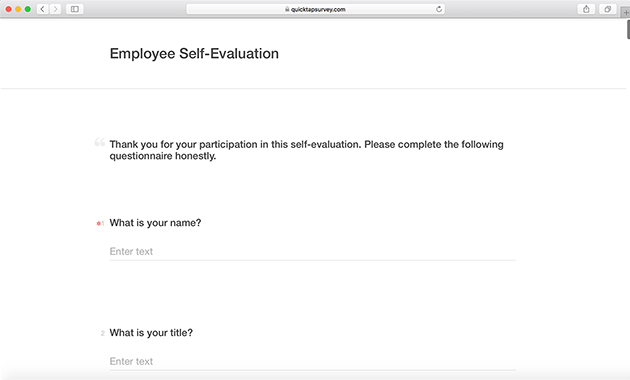 Employee Self Evaluation Survey Example