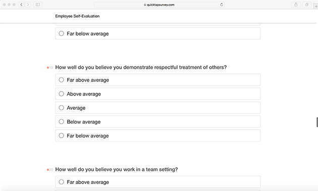 Employee Self Evaluation Template QuickTapSurvey