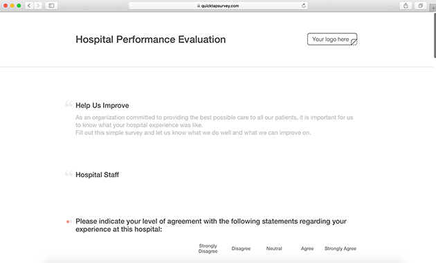 Hospital Performance Evaluation Survey Template