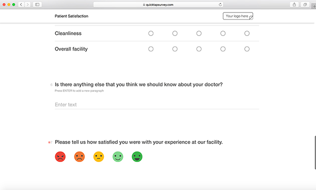 online patient satisfaction survey template quicktapsurvey patient satisfaction surveys