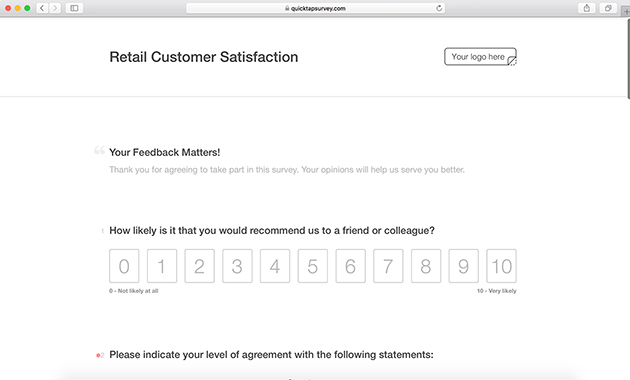 Retail Customer Satisfaction Survey Template