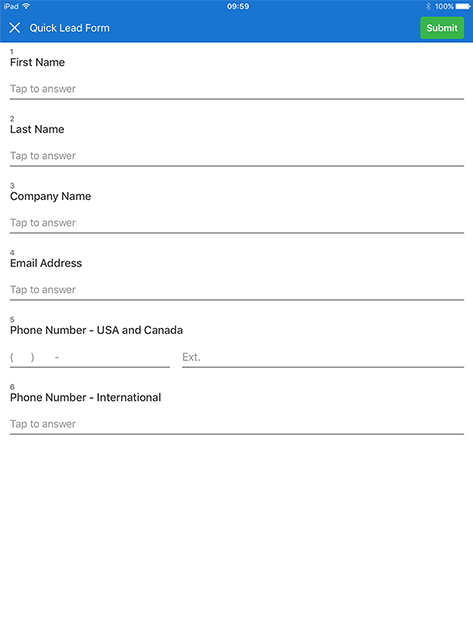 Quick Lead Form Survey Template