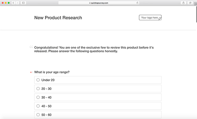 Online Product Research Survey Template