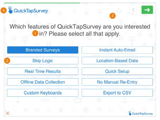 Survey customization options