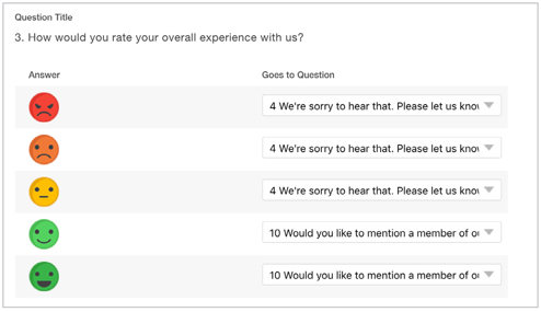 Skip logic creation for surveys